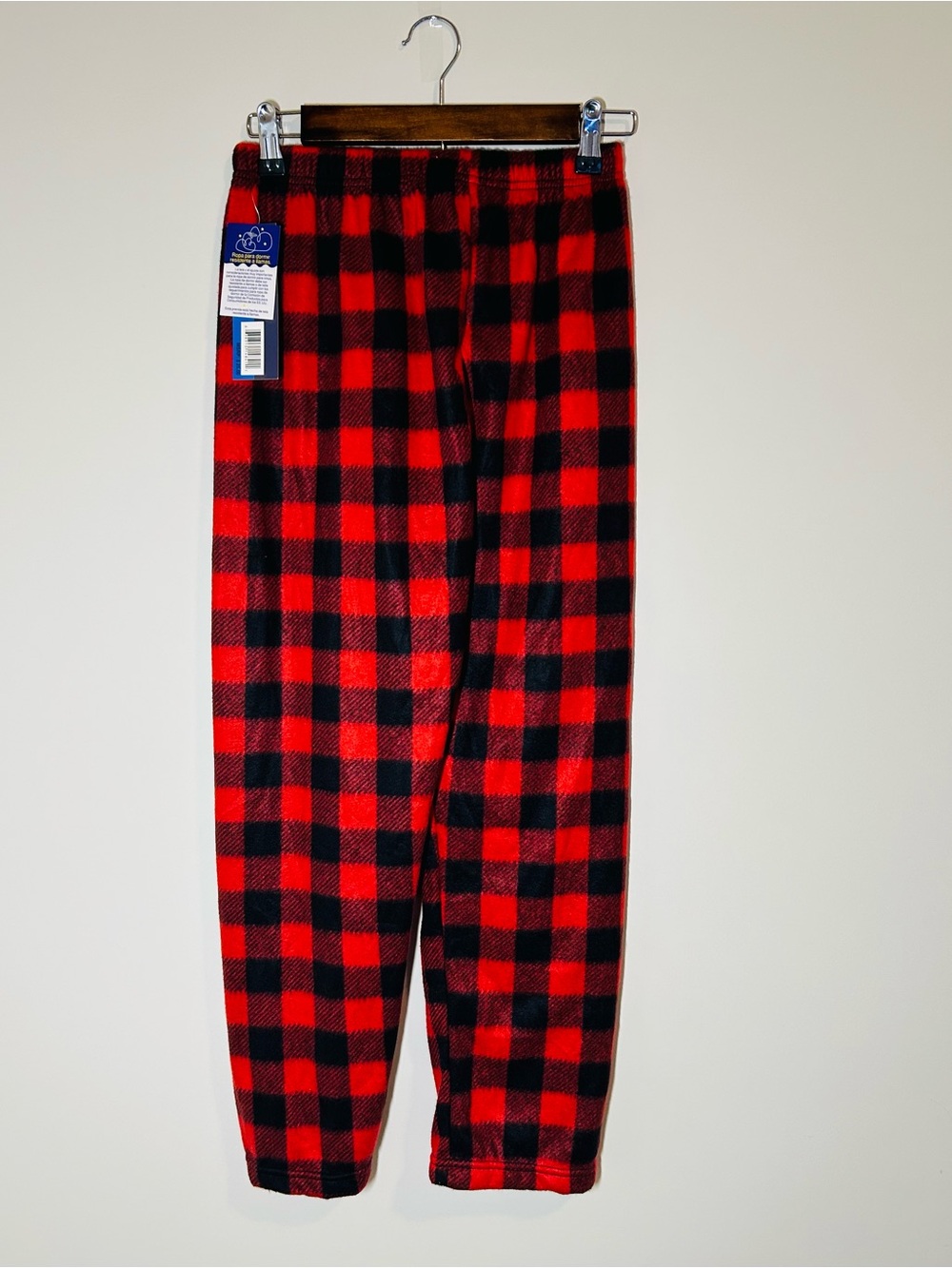 Kids Buffalo Plaid Fleece Joggers - Red & Black